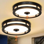 Led Outdoor Motion Sensor Ceiling Light 2 Pack - Modern Black Flush Mount. Fixed Price $128.99.