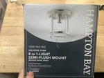 Hampton Bay Melrose Park 8 In. 1-LIGHT Brushed Nickel Flush Mount Ceiling. Fixed Price $21.95.