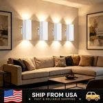 Letry 10.63IN Outdoor Led Light Sensing Rectangle Wall Sconce Waterproof 4 Pack. Fixed Price $111.87.