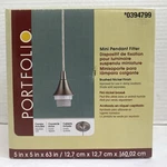 New Portfolio Mini Pendant Fitter Lighting Fixture Brushed Nickel Finish 0394799. Fixed Price $17.09.