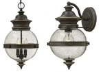 Set Of 2 Hinkley Saybrook British Nautical Outdoor Hanging Light & Wall Lantern. Fixed Price $300.00.