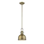 Z-lite 725MP-HBR 1 Light Mini Pendant, Heritage Brass. Fixed Price $74.25.