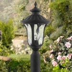 Livex Oxford 15 1/2" High Textured Black Lantern Outdoor Post Light. Fixed Price $119.96.