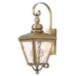 Livex Cambridge Light Outdoor Wall Lantern, Brass/clear Water 2031-01. Fixed Price $549.96.