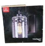 Globe Electric Crowe 1-LIGHT Wall Sconce With Seeded Glass Shade Matte Black. Fixed Price $24.99.