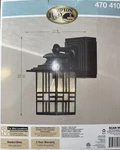 Hampton Bay Exterior Wall Lantern With Gfci Outlet Weathered Black Finish 470410. Fixed Price $20.00.