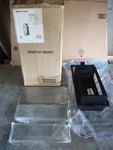 Satco Nuvo 7W 17H 4-1/2EXT Matte Black Clear Bev Glass Medium Wall Lantern. Fixed Price $180.00.