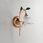 Modern Flower Glass Single Wall Mount Light Fixture Wrought Iron Sconce. Fixed Price $59.90.