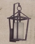 Kichler 49878BK 26"H Outdoor Wall Sconce , Black With Etched Seeded Glass. Fixed Price $425.00.