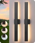 31IN Led Outdoor Wall Lights, Dimmable 3CCT, Waterproof, 2 Pack, Black. Fixed Price $299.99.
