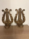 Vintage Mcm Pair Syroco Wall Sconce Carved Wood Gold Scroll Plate. Fixed Price $50.00.