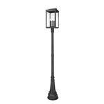Z-lite Hartwell 5 Light Outdoor Post Mounted Fixture In Sand Black Color. Fixed Price $1234.00.