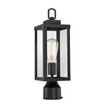 Hukoro 1-LIGHT Black Outdoor Post Kits Head With Clear Glass Shade. Fixed Price $26.08.