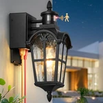 Opaxis Motion Sensor Outdoor Lights With Gfci Outlet, 16.4" Black. Fixed Price $85.35.