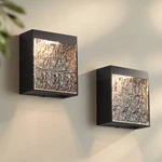 Possini Euro Sofia 8 1/2"H Black Glass Led Outdoor Wall Light Set. Fixed Price $249.98.
