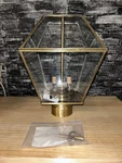 Kichler K.9459 60W 2-LIGHT Candelabra Post Head Antique Solid Brass Clear Glass. Fixed Price $149.99.