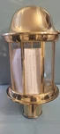 Excellent Vintage Boxed Quoizel Outdoor Brass Beveled Glass Post Lantern Light. Fixed Price $100.00.