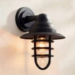 Marlowe Industrial Outdoor Wall Light Fixture Black Hooded Cage 13" For Exterior. Fixed Price $99.99.
