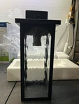 Pasentel 15" Outdoor Wall Lantern Sconce Matte Black Ripple Glass HWBD003-1-BK. Fixed Price $19.99.