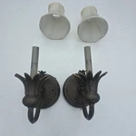 Set Of 2 Hinkley Plantation 4140PZ Pineapple Wall Sconces Pearl Bronze W/ Shades. Fixed Price $75.00.