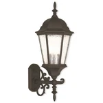 Livex Hamilton 9.5" 3 Light Outdoor Wall Lantern, Black/clear Water 75467-14. Fixed Price $171.96.