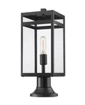 Nuri 1-LIGHT Outdoor Pier Mounted Fixture In Black. Fixed Price $222.00.