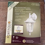 Portfolio Wall Lantern Outdoor Item #191860 White Polymer Construction Nos! Nib!. Fixed Price $30.00.