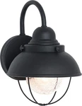 Sebring Outdoor Wall Lantern - Black Finish, Clear Seeded Glass, 11.25" Height. Fixed Price $144.99.