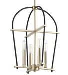 Quorum International 687 Espy Light 14"W Chandelier - Noir / Aged Brass. Fixed Price $401.00.