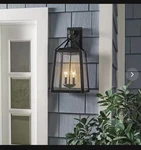 Home Decorators Blakeley Large Outdoor Wall Lantern Black Beveled Glass Nib. Fixed Price $29.50.