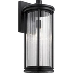 Kichler Barras 20" 1 Outdoor Wall Light, Ribbed Glass, Black - 59024BK. Fixed Price $319.99.