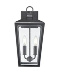 Powder Coated Black Two Light Outdoor Wall Sconce From The Brooks Collection. Fixed Price $279.90.