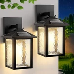 Beslowe Solar Wall Lights Outdoor Aluminum Dusk 3000K 5000K 2 Pack - Black. Fixed Price $75.10.