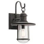 Kichler 49194WZC Riverwood 19.5" Outdoor Wall Sconce Weathered Zinc. Fixed Price $379.99.