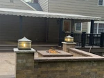 All Copper Steel Glass Outdoor Post Lights, Waterproof Pillar. Fixed Price $275.00.