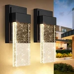 Beslowe Outdoor Wall Light Fixtures W/ Crystal Bubble Glass, - Scratch & Dent. Fixed Price $41.82.