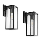 Outdoor Wall Sconce 15 Inch 2 Pack Black Clear Glass Porch Lights Bestshared. Fixed Price $179.99.