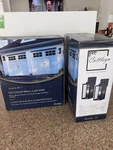 Cattleya Outdoor Wall Lantern Matte Black Clear Tempered Glass 2-PACK CA2240-2W. Fixed Price $41.00.