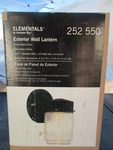 Elementals By Hampton Bay Exterior Wall Lantern 252 550 Matte Black/clear Glass. Fixed Price $9.90.