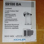 Kichler 59100BA Lombard Light Wall Sconce Brushed Aluminum. Fixed Price $129.94.