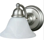 Cordelia Lighting Wall Sconce 1-LIGHT Satin Nickel Alabaster Glass 324288. Fixed Price $19.99.
