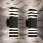 Tewei Up And Down Outdoor Lights Exterior Wall Fixture, 3-LAYER Black M.... Fixed Price $89.18.