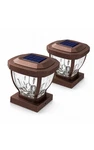 2-PACK Home Zone Solar Post Cap Lights Decorative Glass Led Outdoor 4X4 Bronze. Fixed Price $29.99.