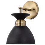 Nuvo 60-7458 Perkins 1 Light Wall Sconce Matte Black With Burnished Brass. Fixed Price $109.99.