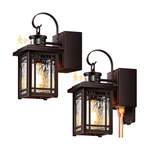 2-PACK Porch Light With Gfci Outlet, Motion Sensor Outdoor Wall Mo.... Fixed Price $143.80.