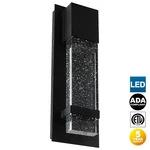 Sunlite Led Wall Sconce W/ Rain Glass 13.75"T 5"W 9W Black Finish 50K-SUPERWHITE. Fixed Price $78.62.