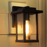 Lnc 03321S Hally Frosted Black Outdoor Wall Lantern W/ Ripple Glass Shade. Fixed Price $34.95.