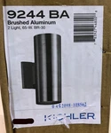Kichler 9244BA 2-LIGHT Brushed Aluminum Outdoor Wall Cylinder. Fixed Price $54.44.