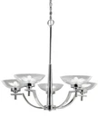 Aztec Lighting 34543 5-LIGHT Chrome With Clear Glass Chandelier. Fixed Price $95.00.