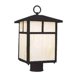 Volume Lighting 9.25" Antique Iron Outdoor Post Mount W/ Honey Opal Glass. Fixed Price $169.95.